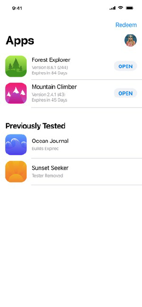 testflight 测试软件截图